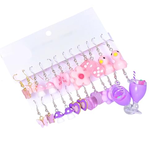 RETUOLWAG Teen Girls Ohrringe Set Fashion Ohrschmuck Set Buntes Statement Für Feierlichkeiten Farbenfrohe Statement Ohrringe von RETUOLWAG
