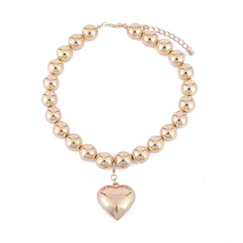 RETUOLWAG Übertriebene Perlen Halskette Big CCB Ball Perlen Kettenketten Halsketten Personalisierte Herzheize Multilayer Halskette Für Frauen Und Daten von RETUOLWAG