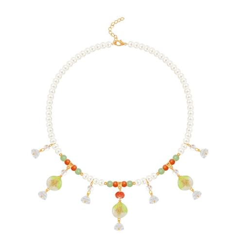 RETUOLWAG Zarte runde Imitationsperlenhalskette, modischer runder Halsschmuck, elegante Perlen, Perlen-Halsketten-Accessoire von RETUOLWAG