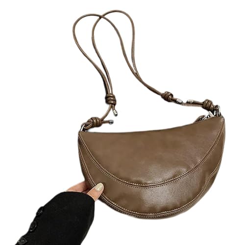 Retro Solid Color Single Rieme Knödel Umhängetasche Reißverschlüsse PU Leder Crossbody Geldbörse Achsel Für Frauen Mode PU Leder Schulter von RETUOLWAG