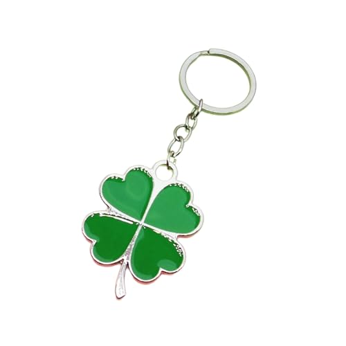 Schlüsselanhänger aus robuster Legierung mit realistischen vierblättrigen Kleeblatt-Designs, modisches Accessoire für den täglichen Gebrauch, Legierungs-Schlüsselanhänger von RETUOLWAG