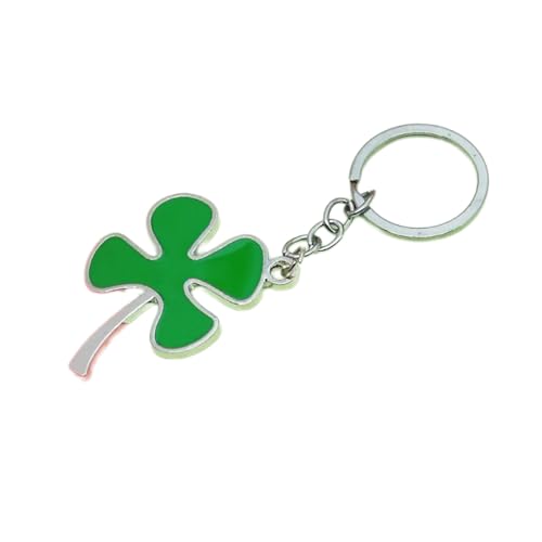 Schlüsselanhänger aus robuster Legierung mit realistischen vierblättrigen Kleeblatt-Designs, modisches Accessoire für den täglichen Gebrauch, Legierungs-Schlüsselanhänger von RETUOLWAG