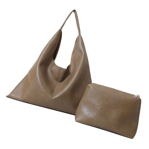 Slouchy Umhängetasche Und Passende Brieftasche Set PU Leder Unterarm Geldbörse Für Frauen Große Handtasche Für Die Alltägliche Wesentliche Schultertasche von RETUOLWAG