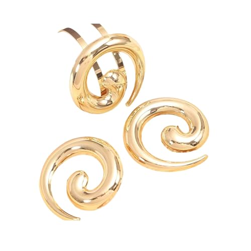 Stilvolle Ohrringe aus Legierung mit Wirbelmuster, Ohrringe und Set für dauerhafte Farbe und Komfort, formelle Anlässe von RETUOLWAG