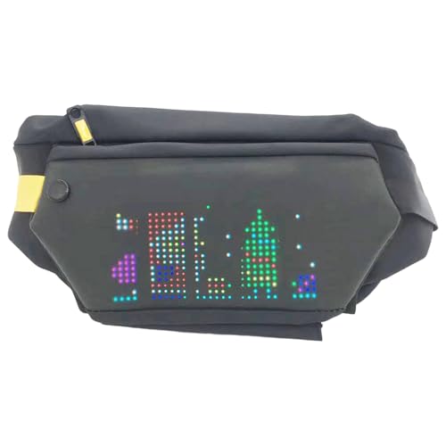 Umhängetasche mit LED-Display, Bluetooth, App-Steuerung, wasserdicht, Polyurethan, ergonomische Hüfttasche für den täglichen Gebrauch, anpassbare LED-Display-Tasche für den täglichen Gebrauch von RETUOLWAG
