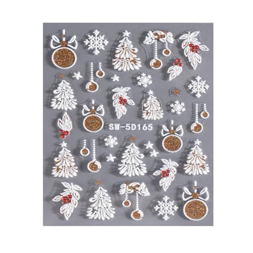 Weihnachtsnägel Kunstaufkleber Schneeflocken Abziehbilder Maniküre Aufkleber Selbstkleber Aufkleber Dekoration Schneemann Abziehbilder Schneeflocken von RETUOLWAG