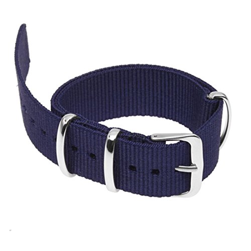 RETYLY 18mm Nylon Uhrenarmband Durchzugsband Armband Uhrband Watch Strap-Dunkel Blau von RETYLY