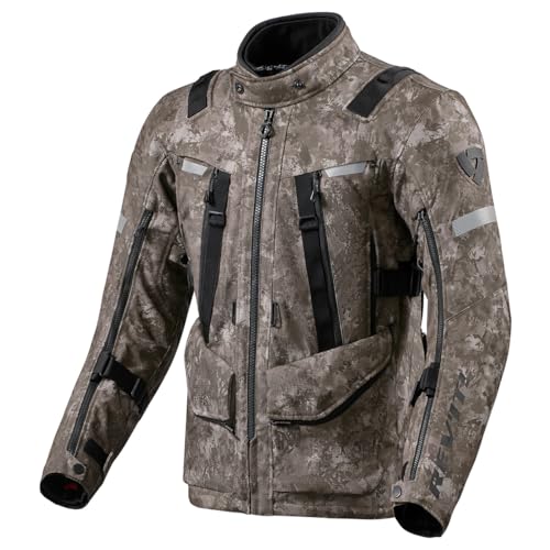 REV'IT! Motorradjacke mit Protektoren Motorrad Jacke Sand 4 H2O Textiljacke camo braun XL, Herren, Tourer, Ganzjährig, Polyester von REV'IT!