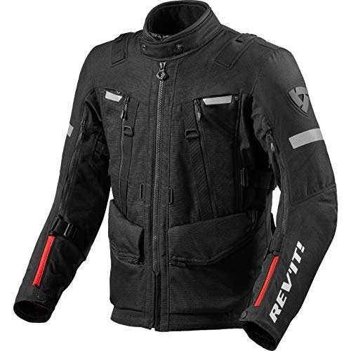 REV'IT! Motorradjacke mit Protektoren Motorrad Jacke Sand 4 H2O Textiljacke schwarz M, Herren, Tourer, Ganzjährig, Polyester von Rev'It