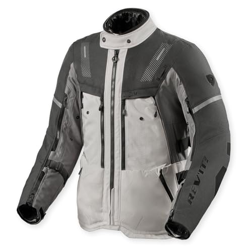 Revit Sand 5 H2O Adventure Motorrad-Textiljacke Herren Silber/Anthrazit Wasserdicht L von REV'IT!