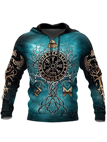 REVHQ Kapuzen Herren Frühling 3D Druck Muster Jugend Pullover Hoodie Herren Langarm Kordelzug Urlaub Streetwear Herren Einzigartig Modern Pullover Herren sc-05 XL von REVHQ