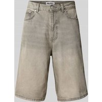 REVIEW Baggy Fit Jeans Shorts im 5-Pocket-Design - Jorts in Mittelgrau, Größe L von REVIEW