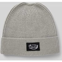 REVIEW Beanie mit Label-Detail in Hellgrau Melange, Größe 1 von REVIEW