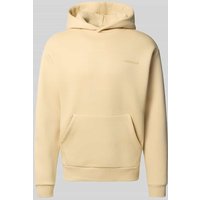 REVIEW Hoodie mit Label-Print in Beige, Größe XXL von REVIEW