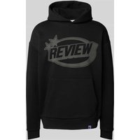 REVIEW Hoodie mit Label-Print in Black, Größe L von REVIEW