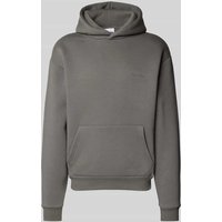 REVIEW Hoodie mit Label-Print in Dunkelgrau, Größe M von REVIEW