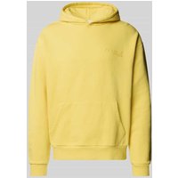 REVIEW Hoodie mit Label-Print in Pastellgelb, Größe XL von REVIEW
