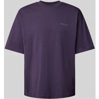 REVIEW Oversized T-Shirt mit Label-Print in Aubergine, Größe M von REVIEW
