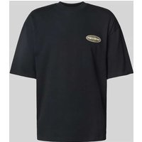 REVIEW Oversized T-Shirt mit Label-Print in Black, Größe L von REVIEW