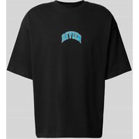 REVIEW Oversized T-Shirt mit Label-Print in Black, Größe M von REVIEW