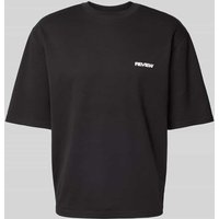 REVIEW Oversized T-Shirt mit Label-Print in Black, Größe XXL von REVIEW