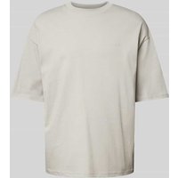 REVIEW Oversized T-Shirt mit Label-Print in Mittelgrau, Größe L von REVIEW