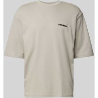 REVIEW Oversized T-Shirt mit Label-Print in Mittelgrau, Größe XL von REVIEW