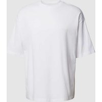 REVIEW Oversized T-Shirt mit Label-Print in Weiss, Größe L von REVIEW