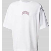 REVIEW Oversized T-Shirt mit Label-Print in Weiss, Größe L von REVIEW