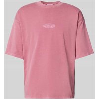 REVIEW Oversized T-Shirt mit Label-Stitching in Altrosa, Größe L von REVIEW