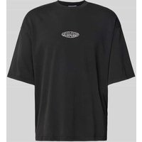 REVIEW Oversized T-Shirt mit Label-Stitching in Black, Größe XXL von REVIEW