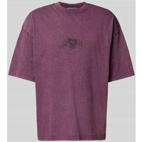 REVIEW Oversized T-Shirt mit geripptem Rundhalsausschnitt in Pflaume, Größe XS REVIEW Oversized T-Shirt mit geripptem Rundhalsausschnitt in Pflaume, Größe XS von REVIEW