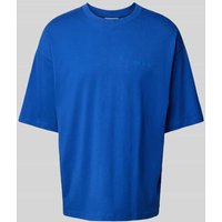 REVIEW Oversized T-Shirt mit geripptem Rundhalsausschnitt in Royal, Größe L von REVIEW