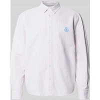REVIEW Regular Fit Freizeithemd mit Logo-Stitching in Hellrosa, Größe XL von REVIEW