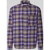 REVIEW Regular Fit Freizeithemd mit Umlegekragen in Purple, Größe M von REVIEW