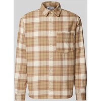 REVIEW Regular Fit Freizeithemd mit Umlegekragen in Taupe, Größe XL von REVIEW