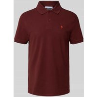 REVIEW Regular Fit Poloshirt mit Label-Stitching in Rostrot, Größe XXL von REVIEW