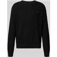 REVIEW Regular Fit Pullover in Strick-Optik in Black, Größe M von REVIEW