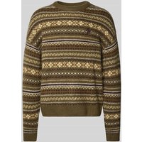REVIEW Regular Fit Pullover mit Woll-Anteil in Strick-Optik in Oliv, Größe XXL von REVIEW