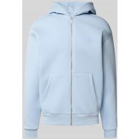 REVIEW Regular Fit Sweatjacke mit Logo-Applikation in Eisblau, Größe M von REVIEW