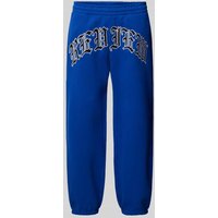 REVIEW Regular Fit Sweatpants mit Label-Stitching in Royal, Größe M von REVIEW