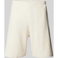 REVIEW Regular Fit Sweatshorts mit Strukturmuster in Ecru, Größe XXL von REVIEW