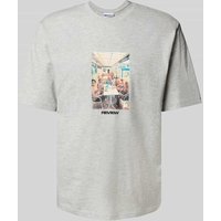 REVIEW Regular Fit T-Shirt aus Baumwoll-Viskose-Mix in Hellgrau Melange, Größe XXL von REVIEW