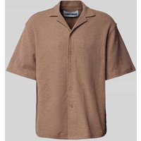 REVIEW Relaxed Fit Freizeithemd mit Strukturmuster in Mud, Größe M von REVIEW