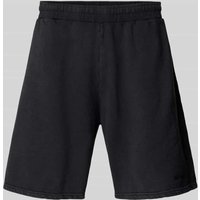 REVIEW Relaxed Fit Sweatshorts mit Label-Print in Black, Größe XXL von REVIEW