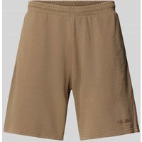 REVIEW Relaxed Fit Sweatshorts mit Label-Print in Mud, Größe XXL REVIEW Relaxed Fit Sweatshorts mit Label-Print in Mud, Größe XXL von REVIEW
