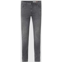 REVIEW Skinny Fit Jeans mit Label-Patch in Mittelgrau, Größe 29/30 von REVIEW