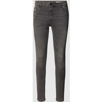 REVIEW Skinny Fit Jeans mit Label-Patch in Mittelgrau, Größe 32/32 von REVIEW