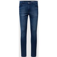 REVIEW Skinny Fit Jeans mit Knopf- und Reißverschluss in Dunkelblau, Größe 29/32 von REVIEW