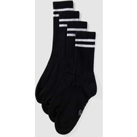 REVIEW Socken mit Kontraststreifen im 4er-Pack in Black, Größe 39/42 von REVIEW